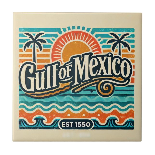 Gulf of Mexico Est 1550 Ceramic Tile (Front)