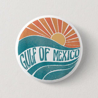 Gulf of Mexico Est 1550 Retro Beach Gulf of Mexico Button