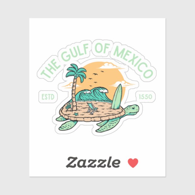 Gulf of Mexico Mexican Sea Turtle Sticker (Sheet)
