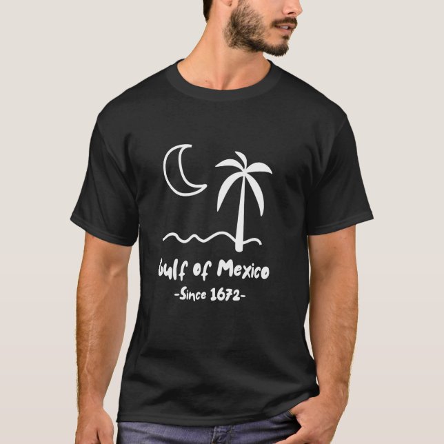 Gulf of Mexico Since 1672 Retro Beach Design T-Shirt (Front)