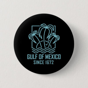 Gulf Of Mexico Since 1672 Retro Vintage Sunset' Button