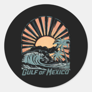 Gulf Of Mexico Since 1672 Vintage Beach 2 Sided T- Classic Round Sticker
