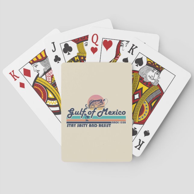 Gulf of Mexico stay salty and resist fishing Poker Cards (Back)