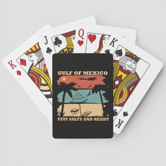 Gulf of Mexico stay salty resist resistance Poker Cards (Back)
