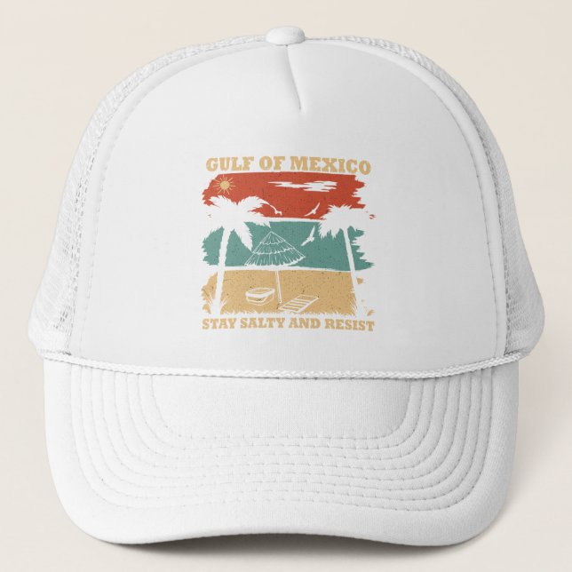 Gulf of Mexico stay salty resist resistance Trucker Hat (Front)