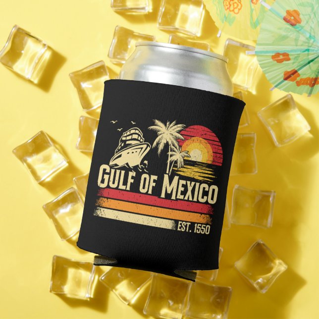 Gulf of Mexico stay salty vintage Can Cooler (In Situ Summer)