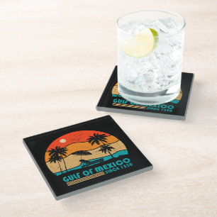 Gulf of Mexico stay salty vintage Glass Coaster
