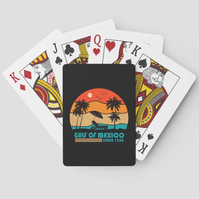 Gulf of Mexico stay salty vintage Poker Cards (Back)