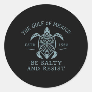 Gulf Of Mexico Turtle Be Salty And Resist Classic Round Sticker