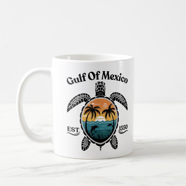 Gulf Of Mexico Turtle Est 1550 Gulf Of Mexico Coffee Mug (Left)