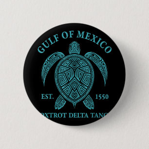 Gulf Of Mexico Turtle Foxtrot Delta Tango Est 1550 Button