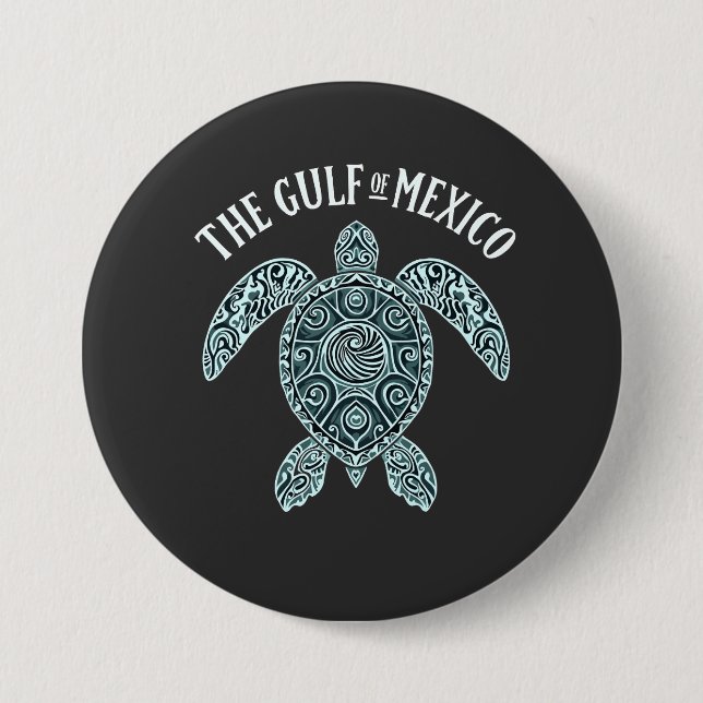 Gulf of Mexico Turtle Sea Latino  Button (Front)