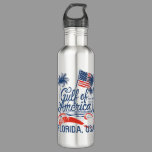 Gulf of the USA America 2025 Florida American Flag Stainless Steel Water Bottle