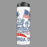 Gulf of the USA America 2025 Florida American Flag Thermal Tumbler