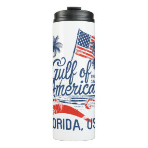 Gulf of the USA America 2025 Florida American Flag Thermal Tumbler