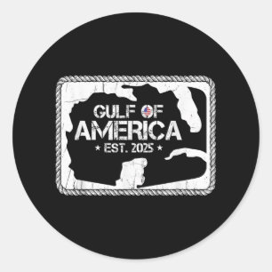 Gulf Of United States Of America Est 2025 Usa Amer Classic Round Sticker