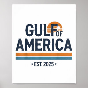 Gulf Of Us America 2025 Vintage American Flag Mexi Poster