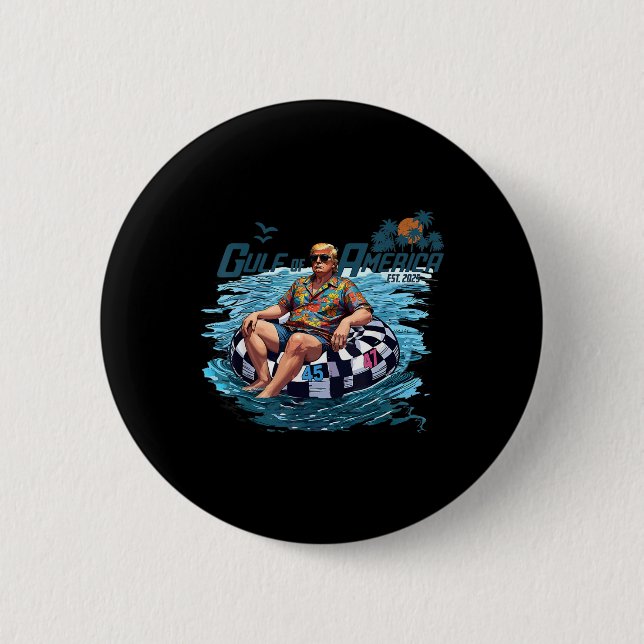 Gulf Of Us America Est 2025 Funny Trump Shirt  Button (Front)