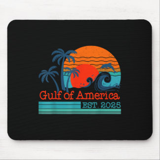 Gulf Of Us America Est 2025 Retro Vintage Beach Mouse Pad