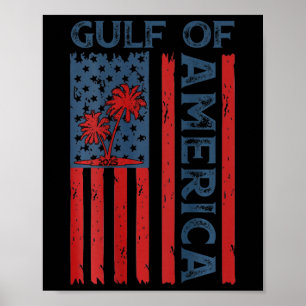 Gulf Of Us America Est 2025 Usa American Flag (on Poster