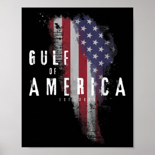 Gulf Of Usa 2025 Flag Vintage America _5 Poster