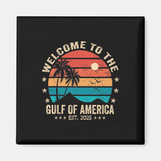 Gulf Of Usa America Est 2025 Retro Vintage America Magnet