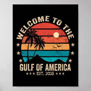 Gulf Of Usa America Est 2025 Retro Vintage America Poster