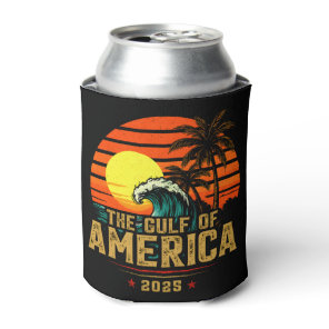 Gulf of USA America Est 2025 Retro Vintage Can Cooler
