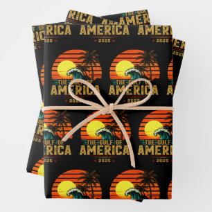Gulf of USA America Est 2025 Retro Vintage Wrapping Paper Sheets