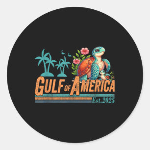 Gulf Of Usa America Est 2025 Turtle Gulf Mexico Classic Round Sticker
