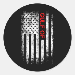 Gulf Of Usa America Funny Gulf Of Mexico Usa Flag  Classic Round Sticker