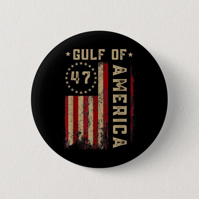Gulf Of Usa America Funny Usa Flag _18  Button (Front)