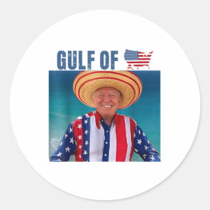 Gulf Of Usa America Funny Usa Flag Classic Round Sticker