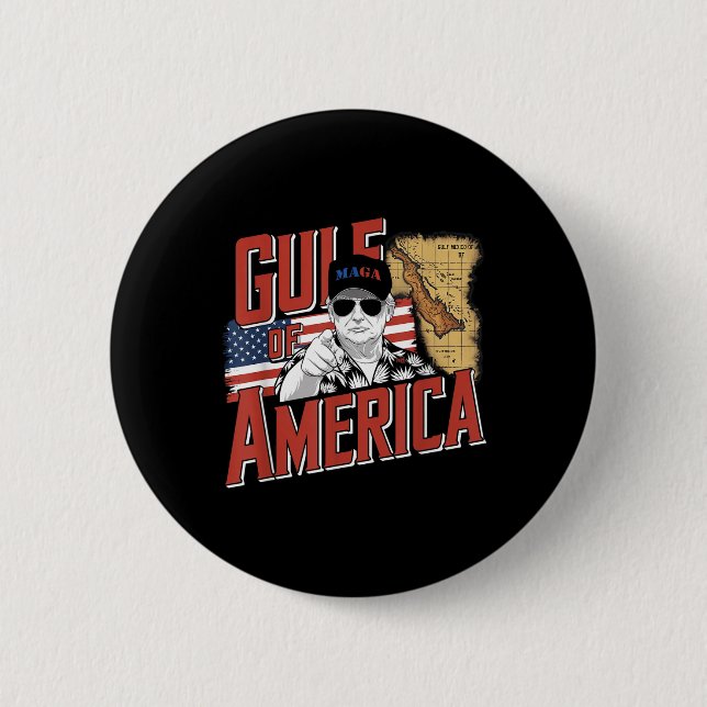 Gulf Of Usa America Trump Greeting From The Patrio Button (Front)