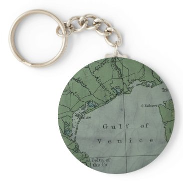 Gulf of Venice Antique Style Map Design Keychain Gulf of Venice Antique Style Map Design Keychain