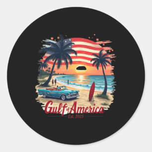 Gulf Retro Of America Est 2025 Usa American Flag M Classic Round Sticker