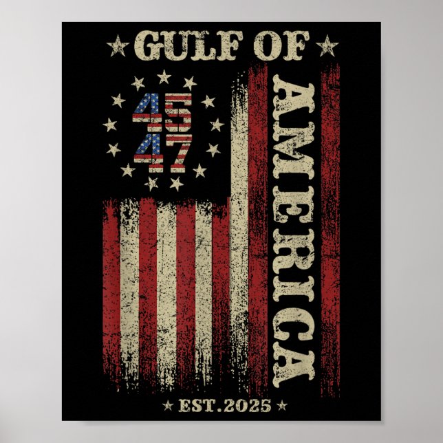 Gulf Retro Of America Est 2025 Usa American Flag M Poster (Front)