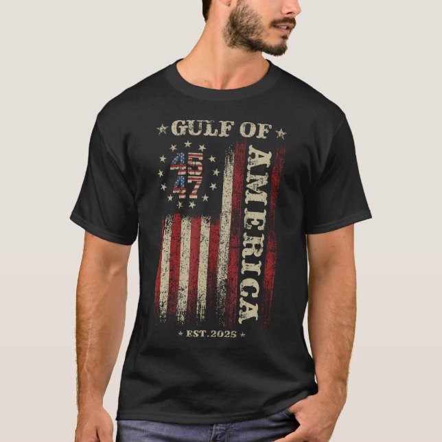 Gulf Retro Of America Est 2025 Usa American Flag T-Shirt (Front)