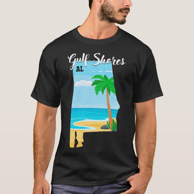 Gulf Shores Al Vintage Orange Beach Alabyma Trip V T-Shirt (Front)