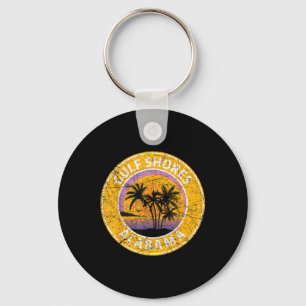 Gulf Shores Alabama Al Vintage Retro 80s Summer Tr Keychain