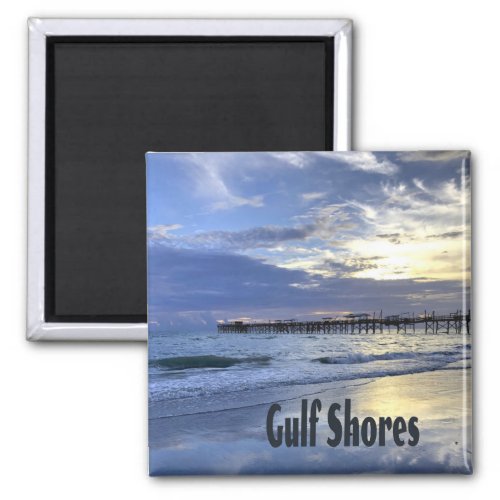 Gulf Shores Alabama Beach Sunrise Pier Magnet