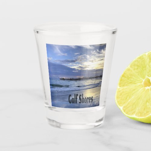 Gulf Shores Alabama Beach Sunrise Pier Shot Glass