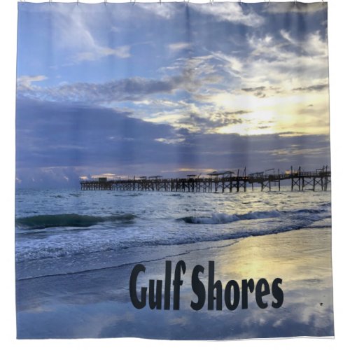 Gulf Shores Alabama Beach Sunrise Pier Shower Curtain
