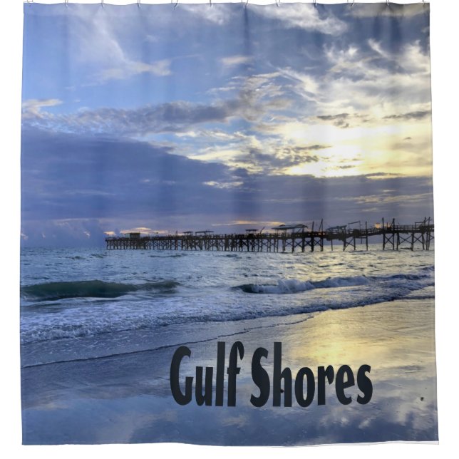 Gulf Shores Alabama Beach Sunrise Pier Shower Curtain (Front)