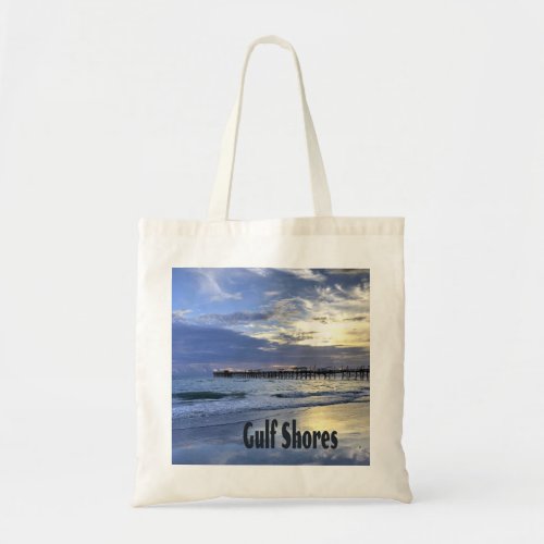 Gulf Shores Alabama Beach Sunrise Pier Tote Bag