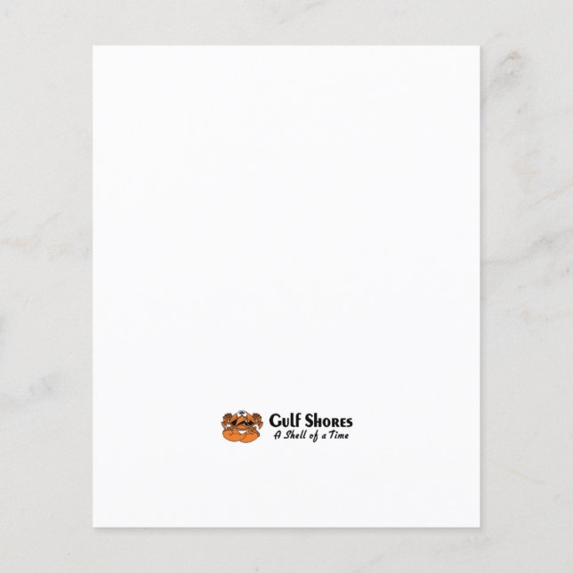 Gulf Shores Alabama Crab Flyer (Back)