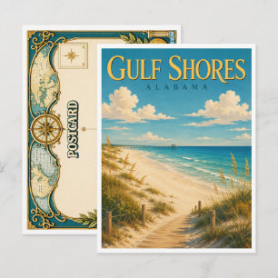 Gulf Shores Alabama Gulf Beach GeoSaga Postcard