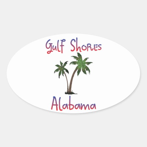 Gulf Shores Alabama Oval Sticker