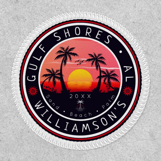 Gulf Shores Alabama Retro Sunset Souvenirs 80s Patch (Front)