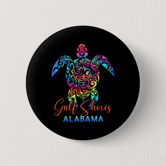 Gulf Shores Alabama Sea Turtle Family Vacation Sum Button (Front)